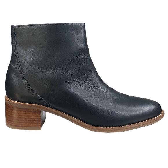 Soludos Women’s Venetian Black Leather Ankle Boots Size US 8.5 - Picture 1 of 10